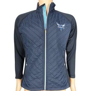 Women's Charlotte Hornets NBA Basketball Black Light Weight Quilted Jacket Sz M‎